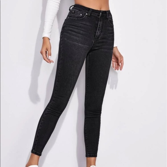 SHEIN Jeans Cropped Black Shein Skinny Jeans Size M6 Poshmark